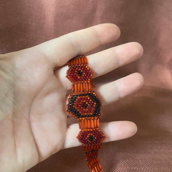 Handcrafted Beaded Wristband Bracelet - Picture 4 of 5